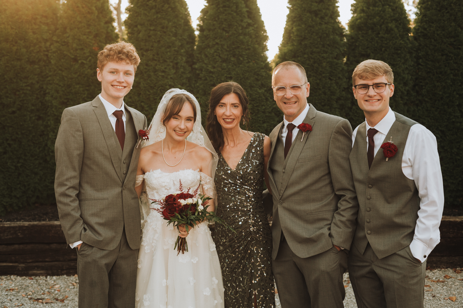 The Studer family at Shayli and Nate's wedding in November 2024